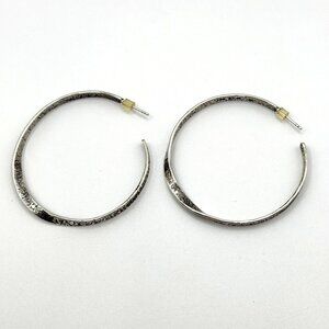 Silpada Hammered Sterling Silver Open Hoop Earrings 925